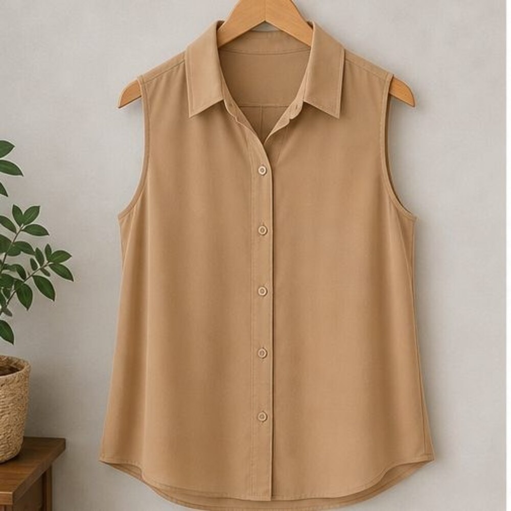 Camel Puff Sleeve Top